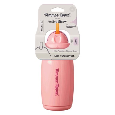 TOMMEE TIPPEE Izolirana čašica sa slamkom 266 ml, ružičasta  