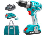TOTAL Bežična bušilica/odvijač s udarnim mehanizmom bez četkica 2000 mAh industrijska TIDLI20608