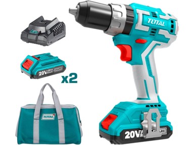 TOTAL Bežična bušilica/odvijač s udarnim mehanizmom bez četkica 2000 mAh industrijska TIDLI20608