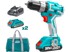 TOTAL Bežična bušilica/odvijač s udarnim mehanizmom bez četkica 2000 mAh industrijska TIDLI20608