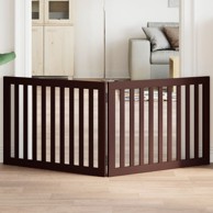 Vrata za pse s 2 panela sklopiva smeđa 160 cm od drva topole