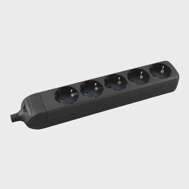 COMMEL 232-055 peterostruka prenosiva utičnica, rastavljiva, crna, 16 a / 3680 w, 250 v