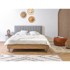 BOBOCHIC PARIS Bračni krevet Oceane 180x200 cm s podnicom, svijetlo sivi/u prirodnoj boji