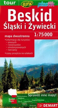 DEMART turistička karta Šleskih i Živječkih Beskida 1:75 000, plastificirana