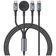 USAMS Huaan SJ754 kabel USB-C na USB-C 72 W s punjačem, crno