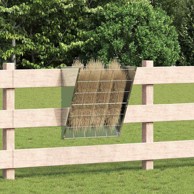 Viseća hranilica za sijeno, srebrna, 61 × 33 × 66 cm