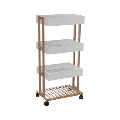 FIVE Kolica za odlaganje 4 police Natureo 40.2x30x87.8cm bambus mdf bijela