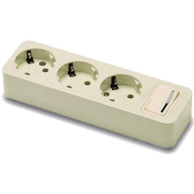 FAMATEL Produžni kabel 3 utičnice, 1,5 m, s prekidačem, bijeli, 1,5 mm² - 2623-PK3/1.5