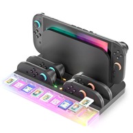 RGB stanica za punjenje i pohranu 4 kontrolera, kompatibilna s Nintendo Switch 2