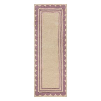 FLAIR RUGS Staza vunena Lois Scallop ručno rađena 80x230 cm, ljubičasta/u prirodnoj boji