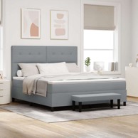 Box Spring krevet s madracem, svjetlosivi, 180x200 cm