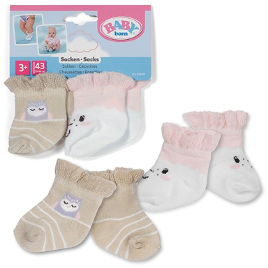 BABY BORN Čarape za lutku, Socks Sheep, 43 cm, 2 para