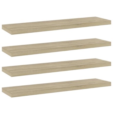Police za knjige 4 kom, 40x10x1,5 cm, drvene, boja hrasta sonoma
