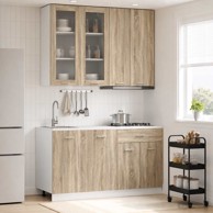 Kuhinjska jedinica Lyon, 4 kom, konstruirano drvo, hrast sonoma