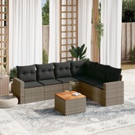 7-dijelni set vrtnih sofa sivi od poliratana