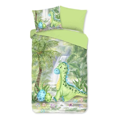 GOOD MORNING Pamučna dječja posteljina za krevet za jednu osobu/produženi krevet 140x220 cm Dani zelena