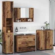 Set namještaja za kupaonicu 4 komada staro drvo 30 x 35 x 192 cm