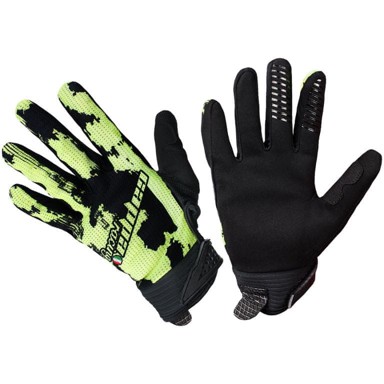 CAPPA RACING Rukavice za motor Clermont, tekstilne, kratke, crne/fluo, 3XL