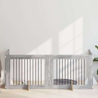 Vrata za pse s postoljem, 4 kom, siva sonoma, 100 x 80 cm