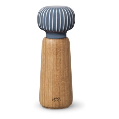 KÄHLER DESIGN Mlin za začine od hrastovog drveta drveta s antracit porculanskim detaljima Hammershoi, visine 17,5 cm