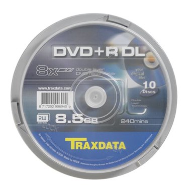 TRAXDATA DVD+R medij 906753ITRA003, 8×, 8,5 GB, spindle, 10 kom