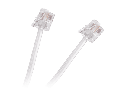 CABLETECH Telefonski kabel, ravan, duljina 5 m, bijela