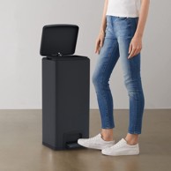 Kanta za otpad s papučicom, 30 L, nehrđajući čelik, siva