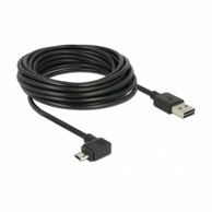 DELOCK USB kabel A-B Micro kutni EASY 5 m dvostrani, crna
