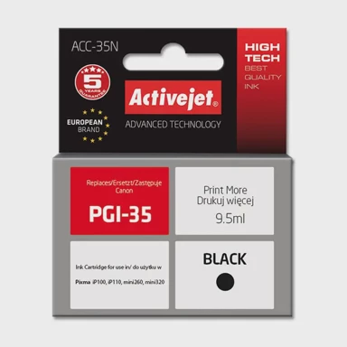 ACTIVEJET Tinta za pisač ACC-35N, zamjena za Canon PGI-35, supreme, 9.5 ml, crna