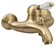 SAPHO KIRKÉ CRYSTAL Zidna miješalica, retro, brončana, Swarovski ručka