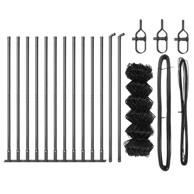 Ograda od lanaca s 13 postolja s flanšama 0.6x25 m cinkovana čelik,siva