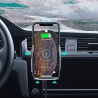 FIREFOX bežični auto punjač C11 s automatskim senzorom, nosačem za ventilacijsku rešetku i vakuumskom čašicom, crni