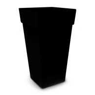 PLANA PVC tegla visoka Melrose s rezervom vode i kotačićima 40cm kvadratna antracit