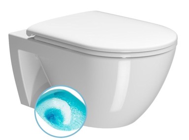 GSI WC školjka viseća PURA ECO, swirlflush, 36x55 cm, bijela extraglaze