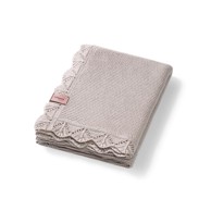 BABYONO Pletena dekica s volanom, 75 x 100 cm, bambus, bež