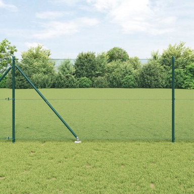 Zavarena žičana ograda s 13 šiljatih stupova, zelena, 1.2 x 25 m, čelik