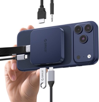 ORICO Priključna stanica, 6 u 1, magnetska, USB-C, M.2 NVMe SSD, 4K HDMI, 100 W PD, USB-A/C 10 Gbps, audio