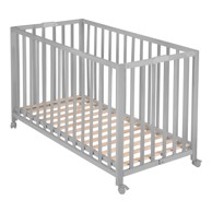ROBA Sivi dječji krevet na kotačićima/sklopivi 60x120 cm Fold up