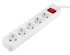 NEO TOOLS Produžni kabel, 5 Schuko utičnica, prekidač, 1,5 m, bijeli