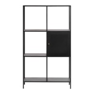 UNIQUE FURNITURE Crna metalna polica za knjige 80x138 cm Malibu 