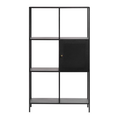 UNIQUE FURNITURE Crna metalna polica za knjige 80x138 cm Malibu