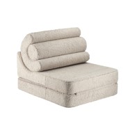 WIGIWAMA Svjetlo smeđa dječja fotelja od bouclé tkanine Flipster 