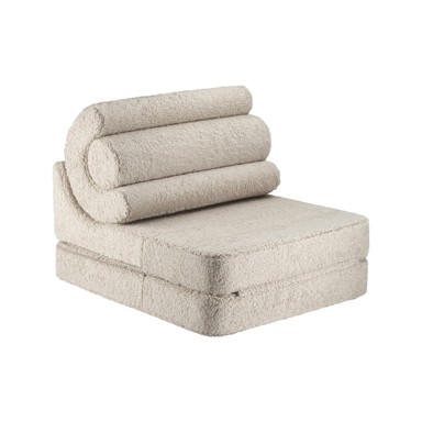 WIGIWAMA Svjetlo smeđa dječja fotelja od bouclé tkanine Flipster 