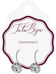 TUTU BIJU Naušnice Rivolo Pendant 10 mm, crystal, TRP100C001