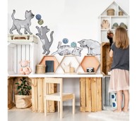 PASTELOWE Zidne naljepnice Mačke