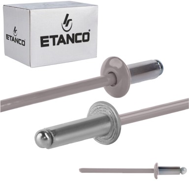 Aluminijska otvorena zakovica 3,2x8 mm RAL9007