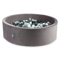 MIMII Jama za suhe kuglice 700 dijelova 130 x 40, baršunasto lila, biserna, siva, bijela, prozirna, metalik grafit