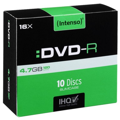 INTENSO DVD-R 4,7GB, pak. 10 komada Slim Case