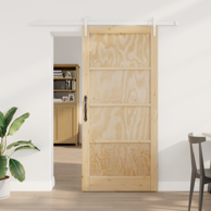 Klizna vrata s hardver setom 93x202 cm čvrsta borovina