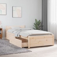 Okvir za krevet s ladicama 75 x 190 cm jednokrevetni
